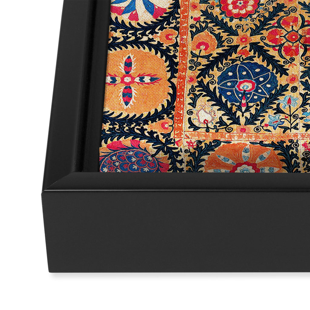 Kermina Suzani Southwest Uzbekistan Embroidery Print Framed Canvas Print Gallery Image 3