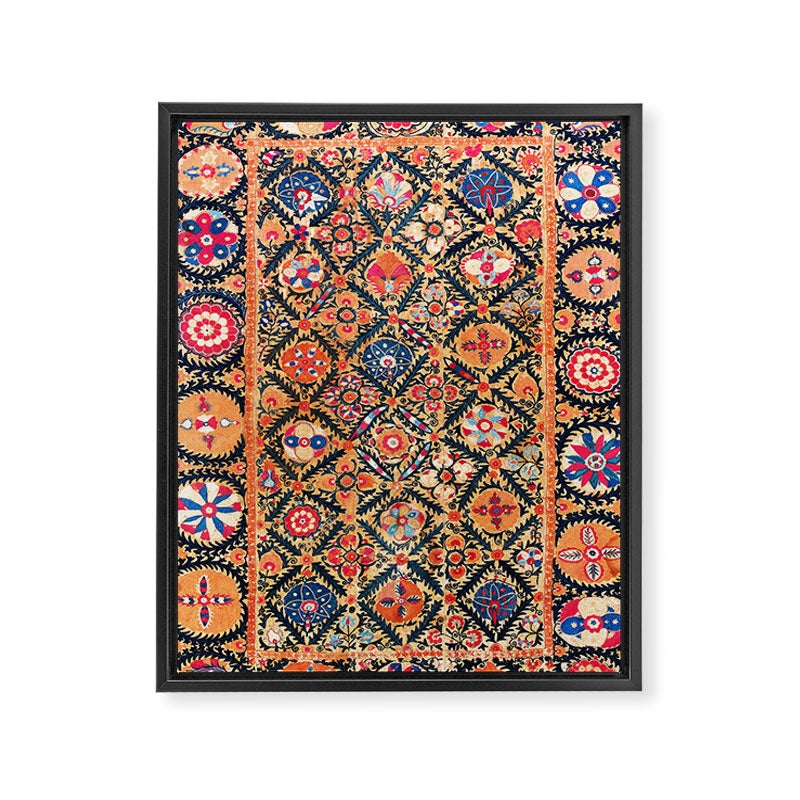 Kermina Suzani Southwest Uzbekistan Embroidery Print Framed Canvas Print Gallery Image 3