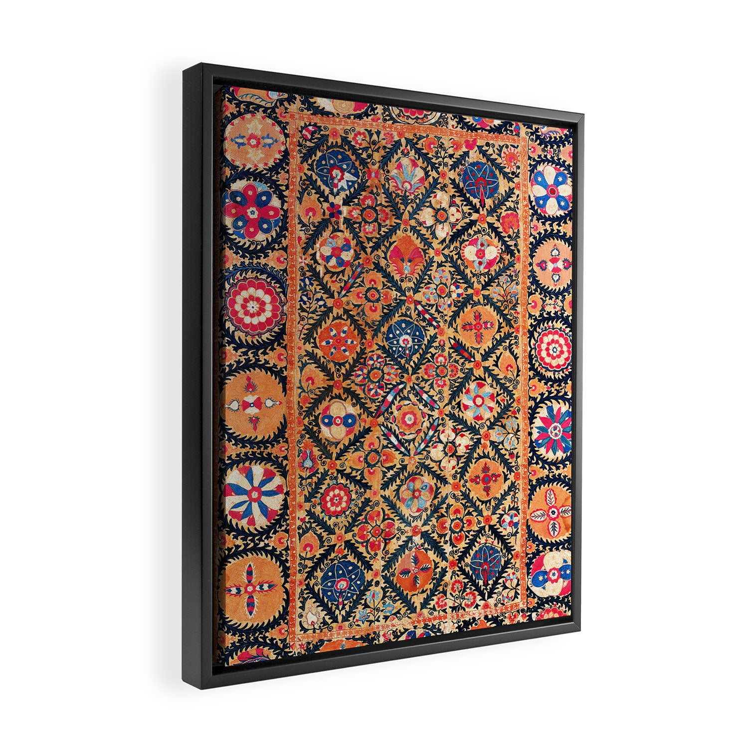 Kermina Suzani Southwest Uzbekistan Embroidery Print Framed Canvas Print Gallery Image 2