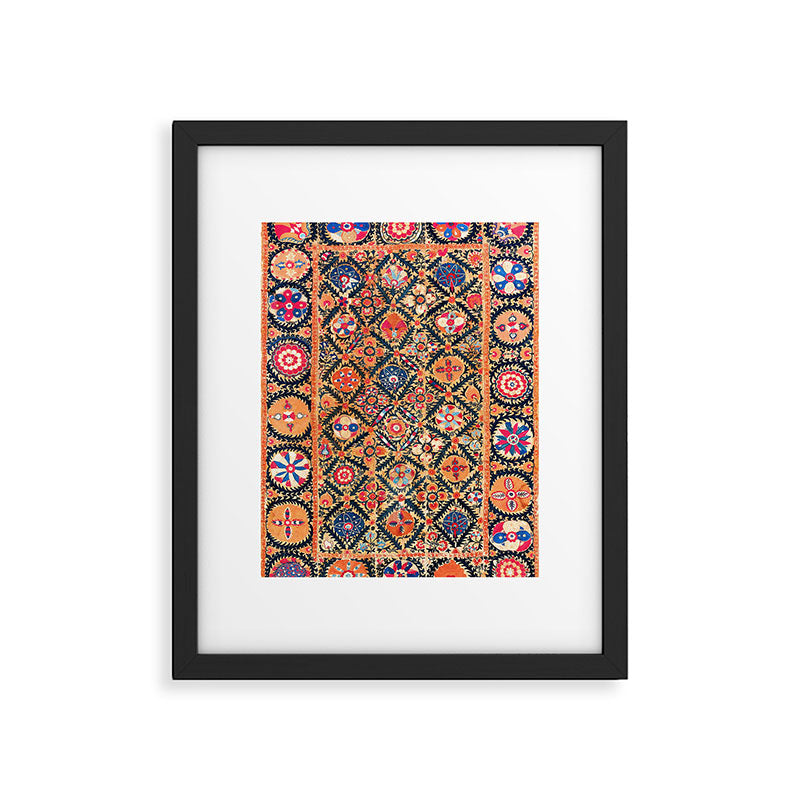 Kermina Suzani Southwest Uzbekistan Embroidery Print Framed Art Print Gallery Image 4