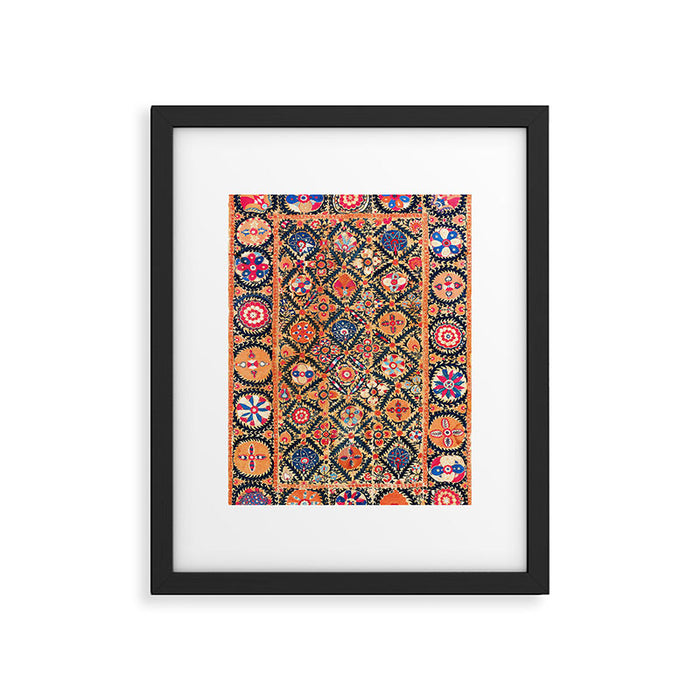 Kermina Suzani Southwest Uzbekistan Embroidery Print Framed Art Print Gallery Image 1