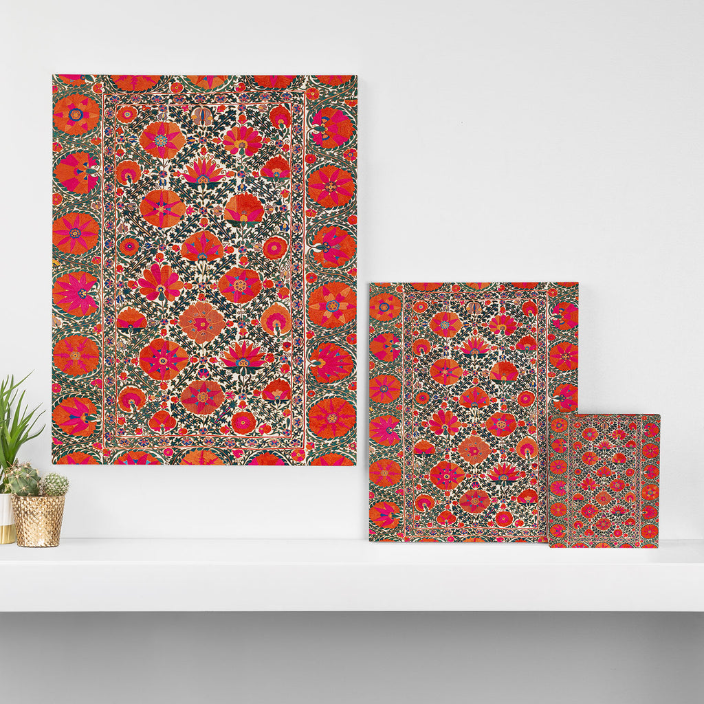Kermina Suzani Uzbekistan Colorful Embroidery Print Canvas Print Gallery Image 3