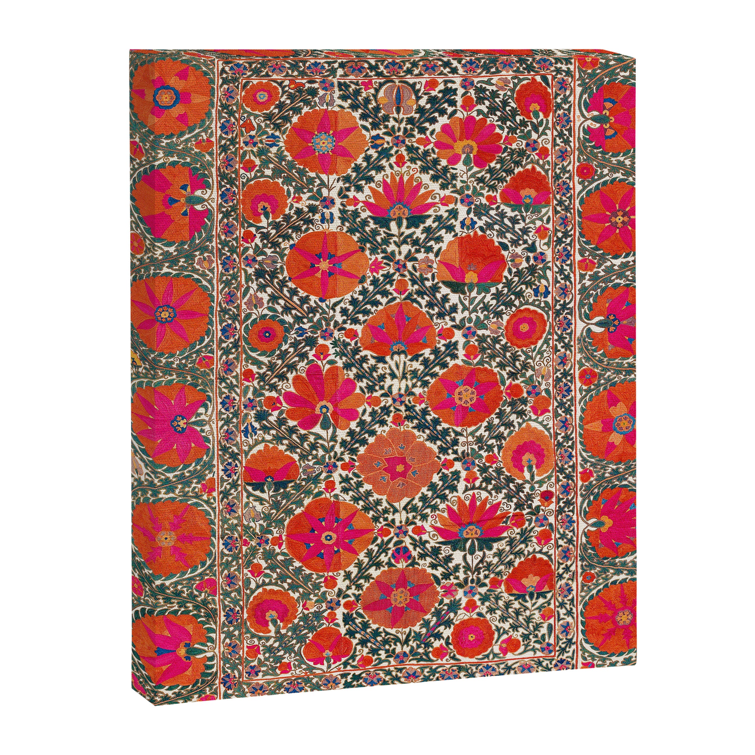 Kermina Suzani Uzbekistan Colorful Embroidery Print Canvas Print Gallery Image 3