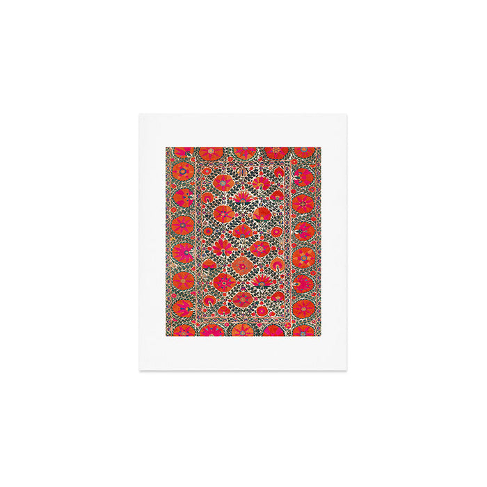 Kermina Suzani Uzbekistan Colorful Embroidery Print Art Print Gallery Image 1