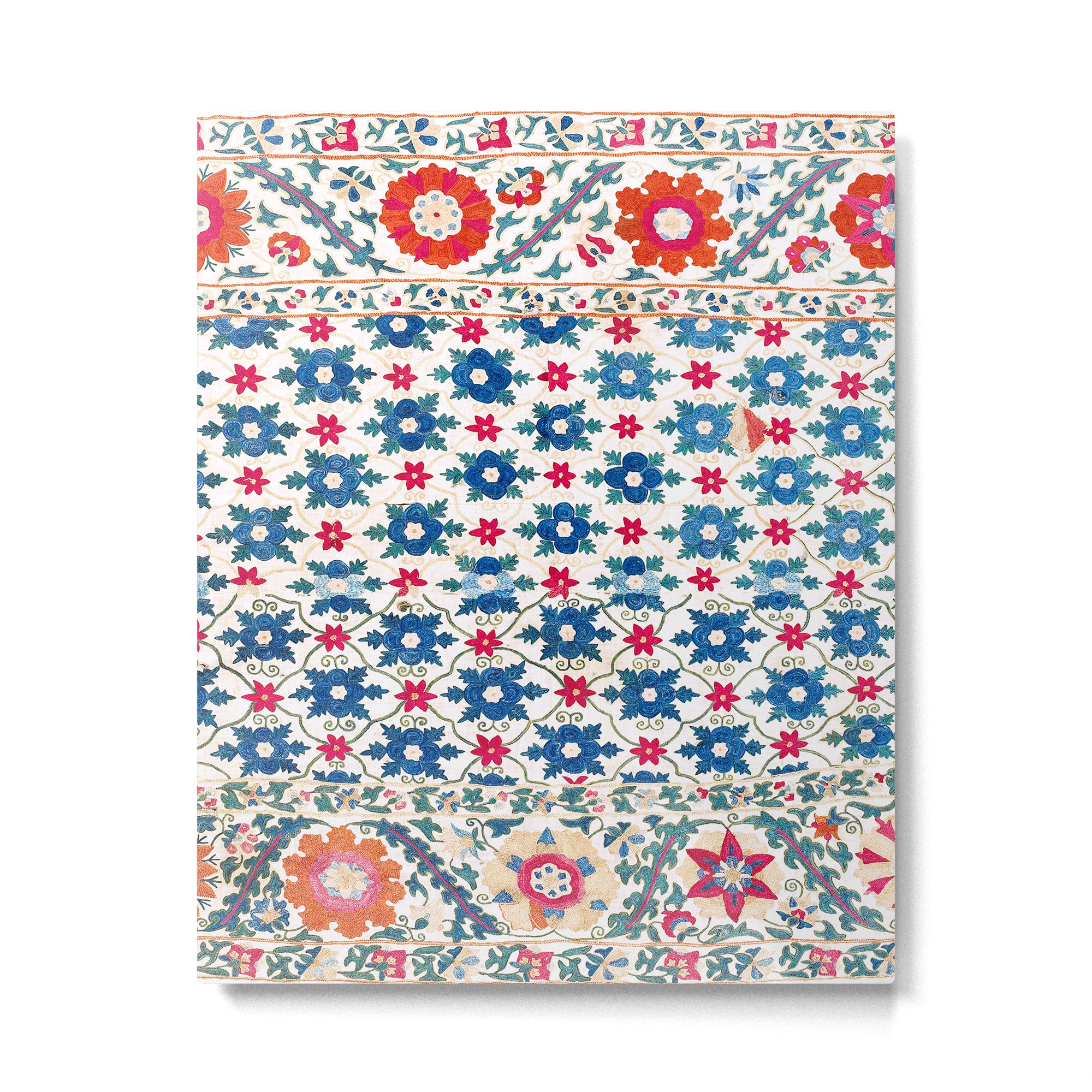 Kermina Suzani Uzbekistan Embroidery Print Metal Print Gallery Image 4