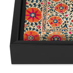 Kermina Suzani Uzbekistan Embroidery Print Framed Canvas Print Gallery Image 3