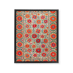 Kermina Suzani Uzbekistan Embroidery Print Framed Canvas Print Gallery Image 3