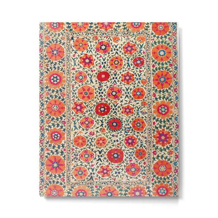 Kermina Suzani Uzbekistan Embroidery Print Metal Print Gallery Image 1