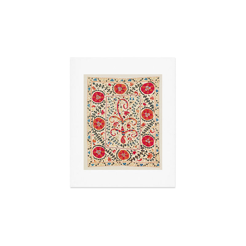 Kermina Suzani Uzbekistan Embroidery Print Art Print Gallery Image 1