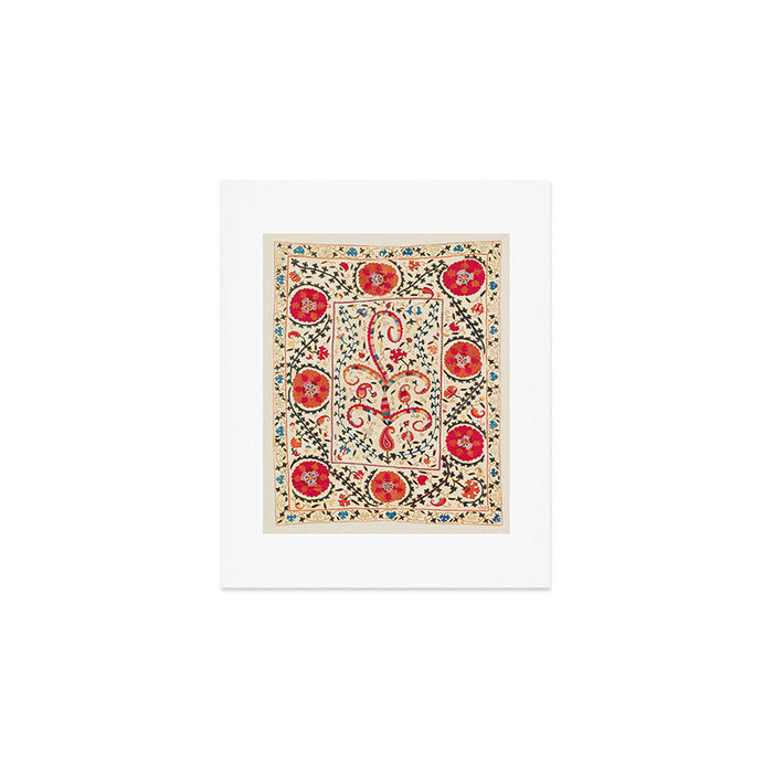 Kermina Suzani Uzbekistan Embroidery Print Art Print Gallery Image 1