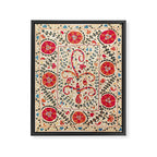Kermina Suzani Uzbekistan Embroidery Print Framed Canvas Print Gallery Image 3
