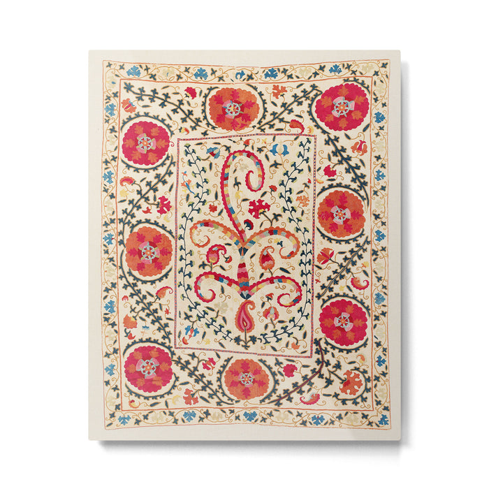 Kermina Suzani Uzbekistan Embroidery Print Metal Print Gallery Image 1