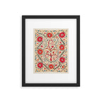 Kermina Suzani Uzbekistan Embroidery Print Framed Art Print Gallery Image 5