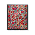 Kermina Suzani Uzbekistan Embroidery Print Framed Canvas Print Gallery Image 3