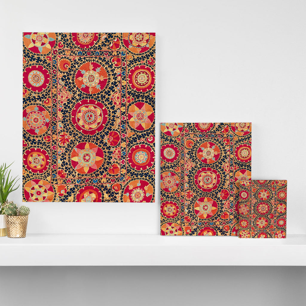 Kermina Suzani Uzbekistan Floral Embroidery Print Canvas Print Gallery Image 3