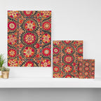 Kermina Suzani Uzbekistan Floral Embroidery Print Canvas Print Gallery Image 3