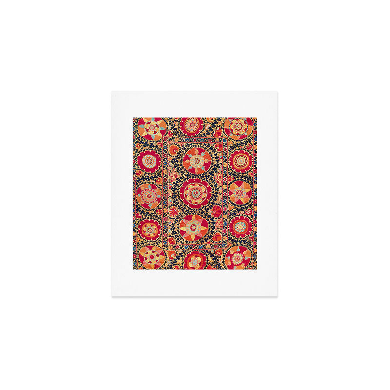 Kermina Suzani Uzbekistan Floral Embroidery Print Art Print Gallery Image 1
