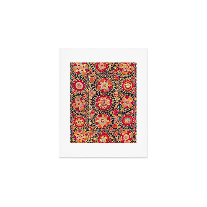Kermina Suzani Uzbekistan Floral Embroidery Print Art Print Gallery Image 1