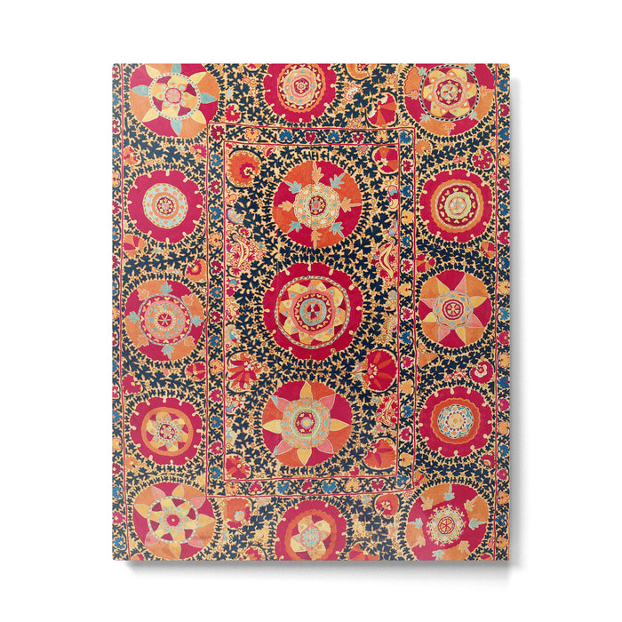 Kermina Suzani Uzbekistan Floral Embroidery Print Metal Print Gallery Image 1