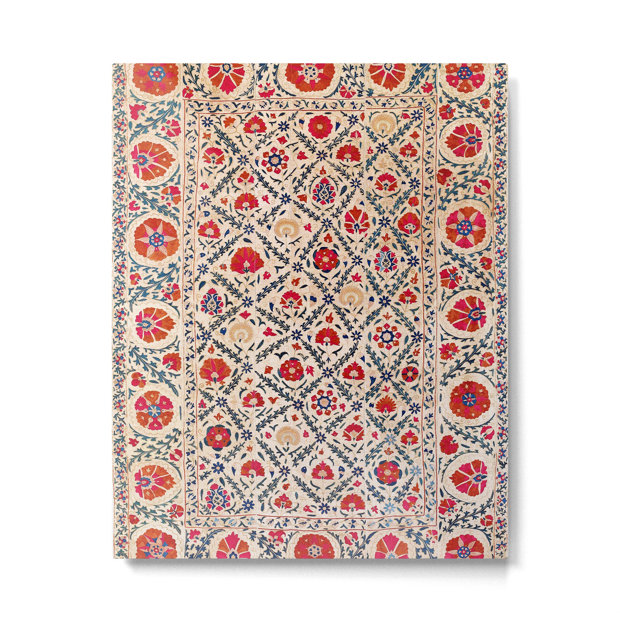 Kermina Suzani Uzbekistan Floral Embroidery Print Metal Print Gallery Image 4