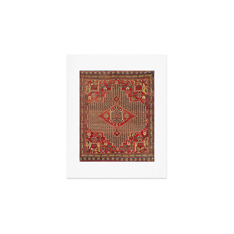 Khamseh  Antique Fars Persian Rug Print Art Print Gallery Image 1