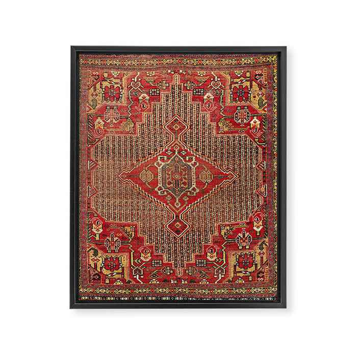 Khamseh  Antique Fars Persian Rug Print Framed Canvas Print Gallery Image 1