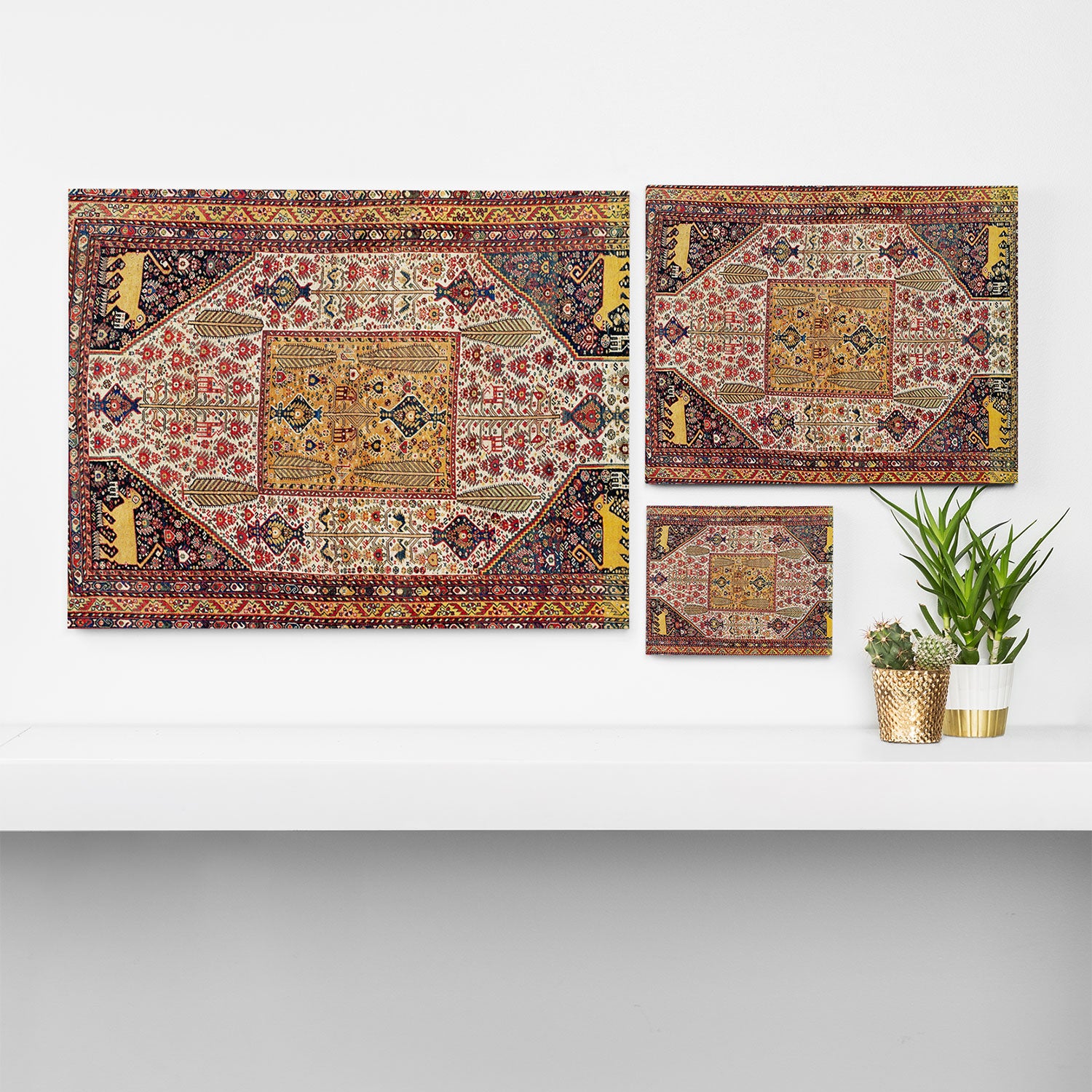 Khamseh Antique Fars Persian Tribal Rug Print Canvas Print Gallery Image 3