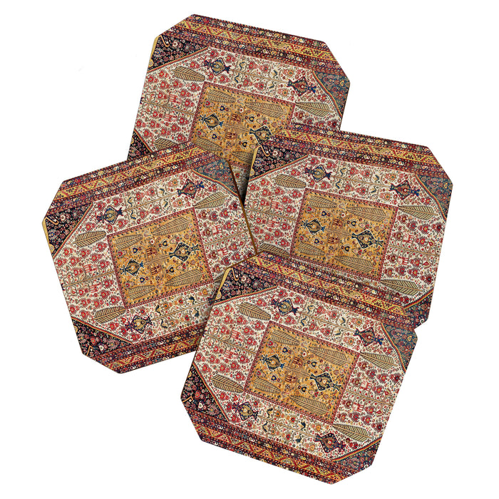 Khamseh Antique Fars Persian Tribal Rug Print Coaster Gallery Image 1