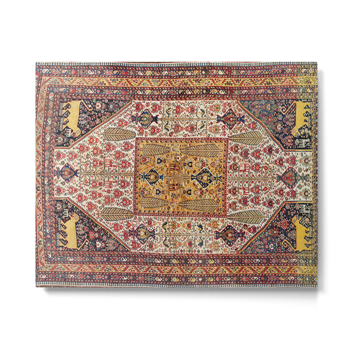 Khamseh Antique Fars Persian Tribal Rug Print Metal Print Gallery Image 1