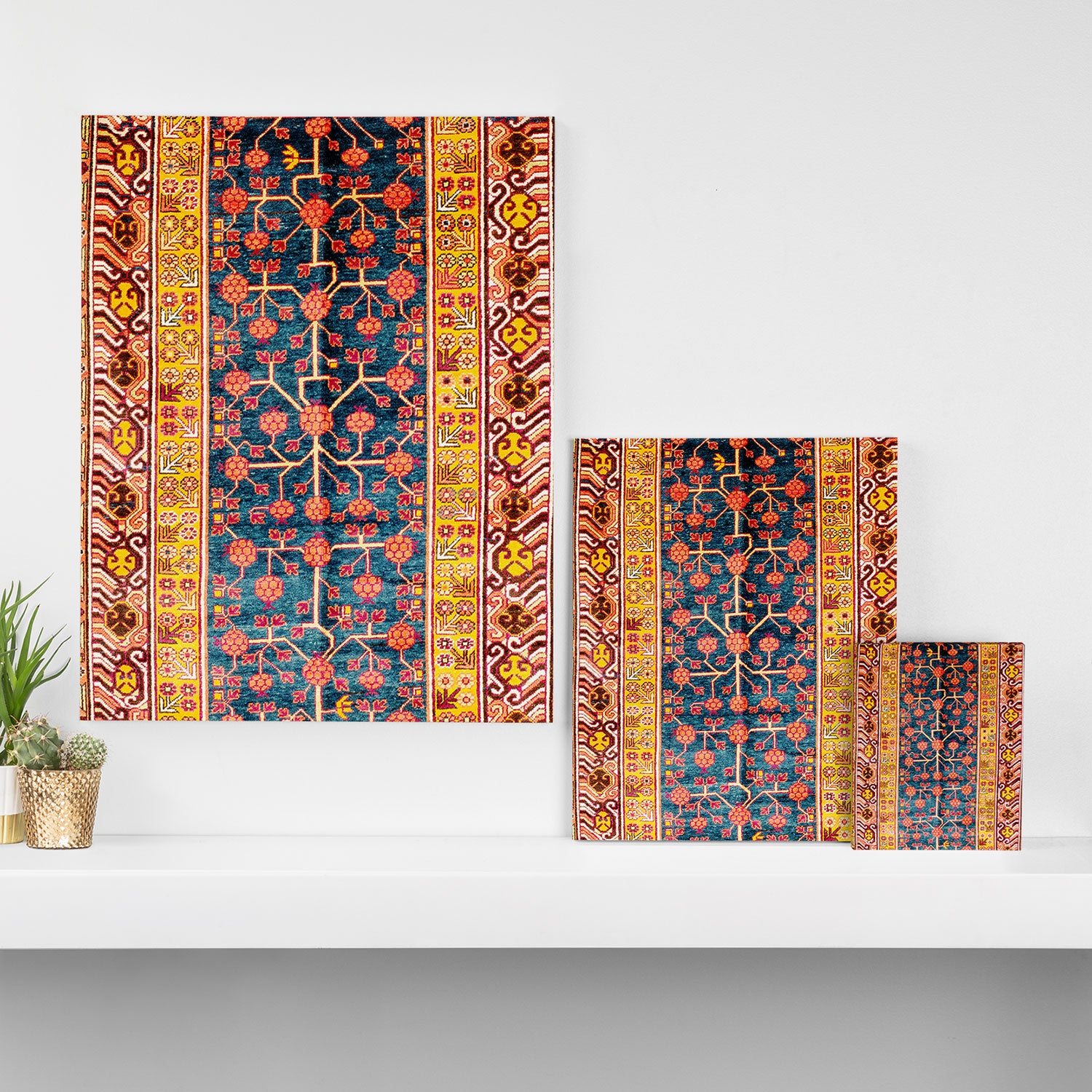Khotan  Antique East Turkestan Rug Print Canvas Print Gallery Image 3
