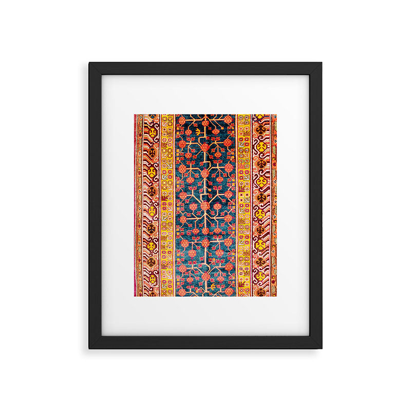 Khotan  Antique East Turkestan Rug Print Framed Art Print Gallery Image 4