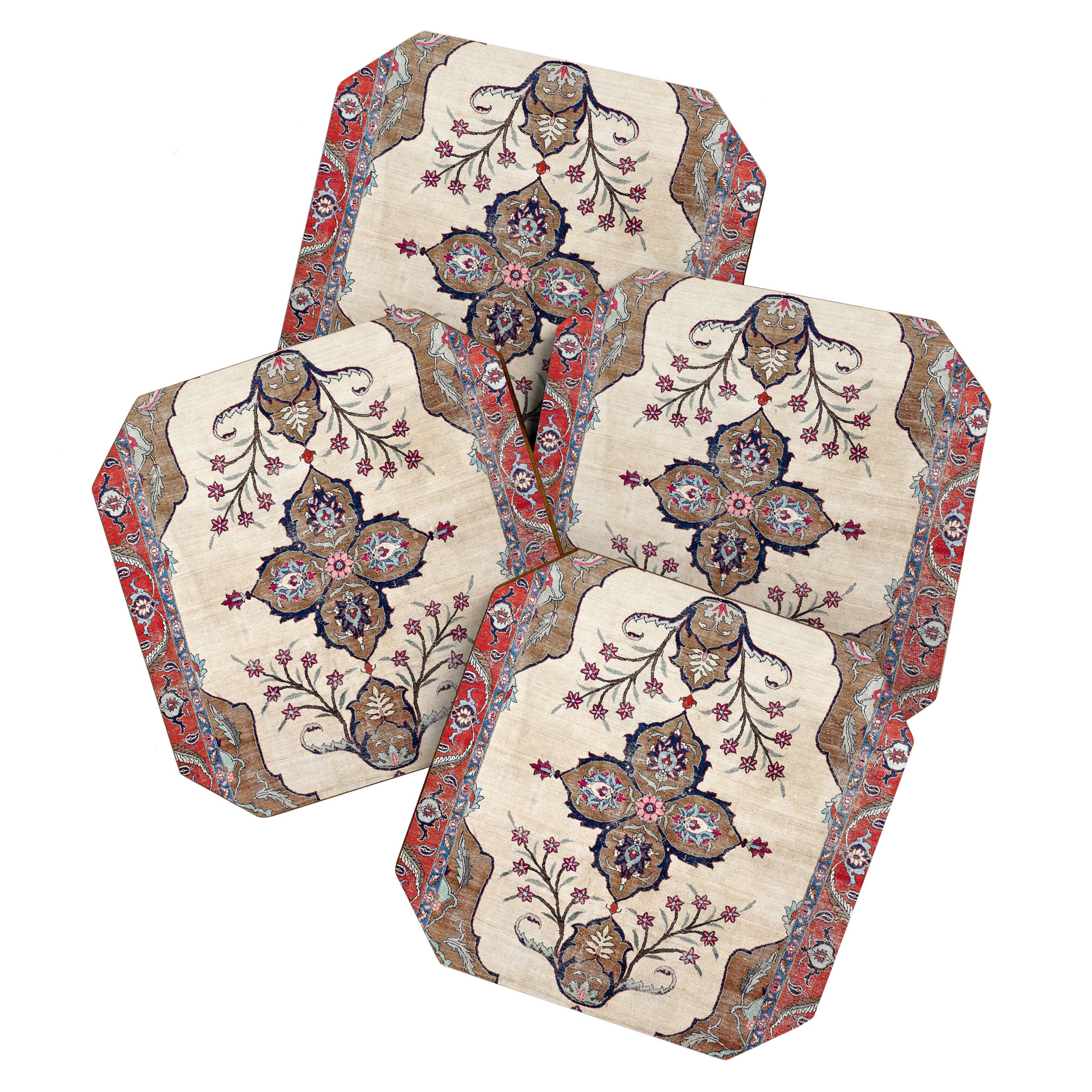 Khoy  Antique Azerbaijan Persian Rug Print Coaster Gallery Image 1