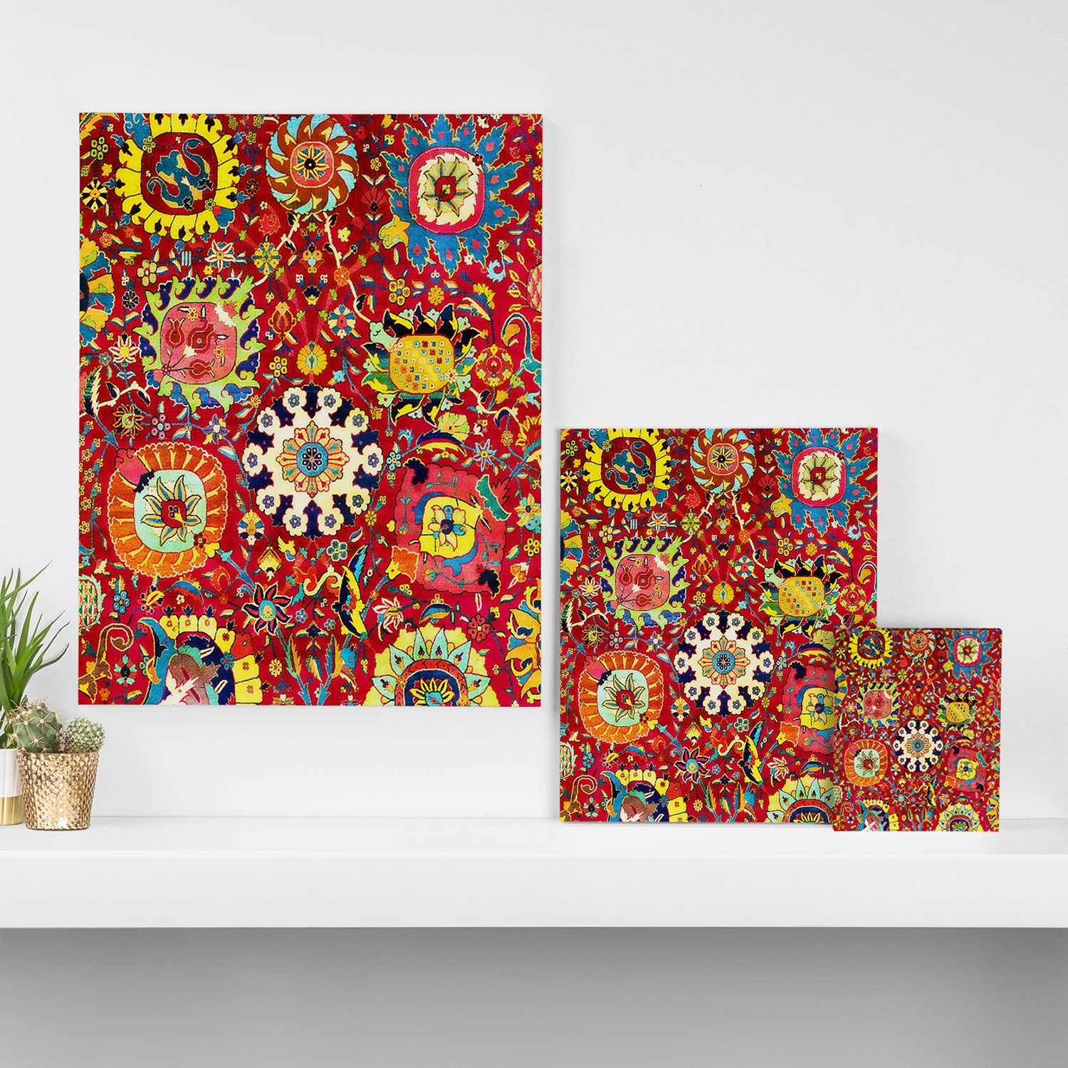 Kirman 17th Century Vase Carpet Print Canvas Print Gallery Image 3
