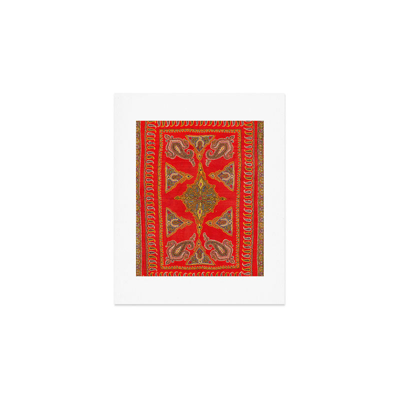 Kirman  Antique South Persian Embroidery Print Art Print Gallery Image 1