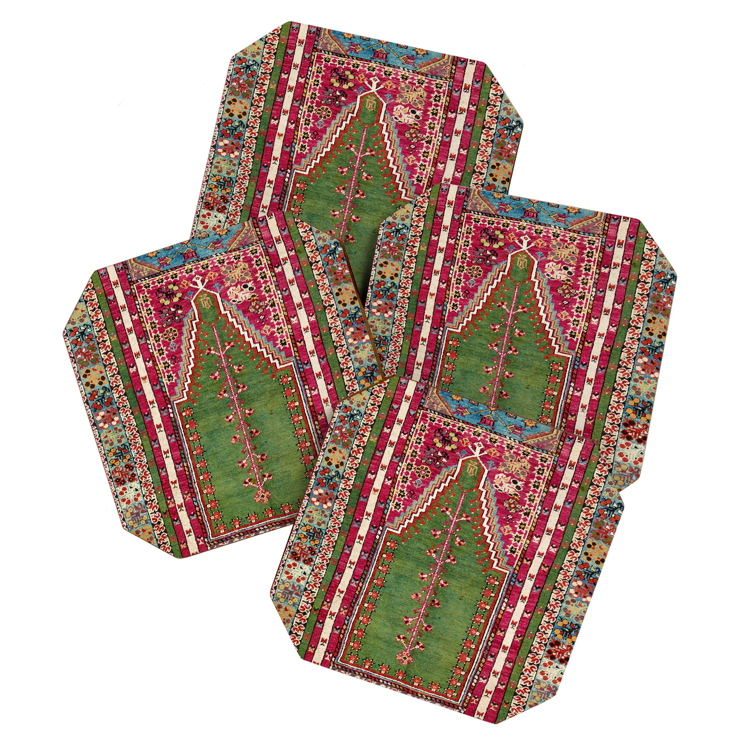 Kirsehir Central Anatolian Prayer Rug Print Coaster Gallery Image 1