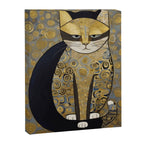 Klimt Black Cat Masked Bandit with Three Paws Canvas Print Gallery Image 8