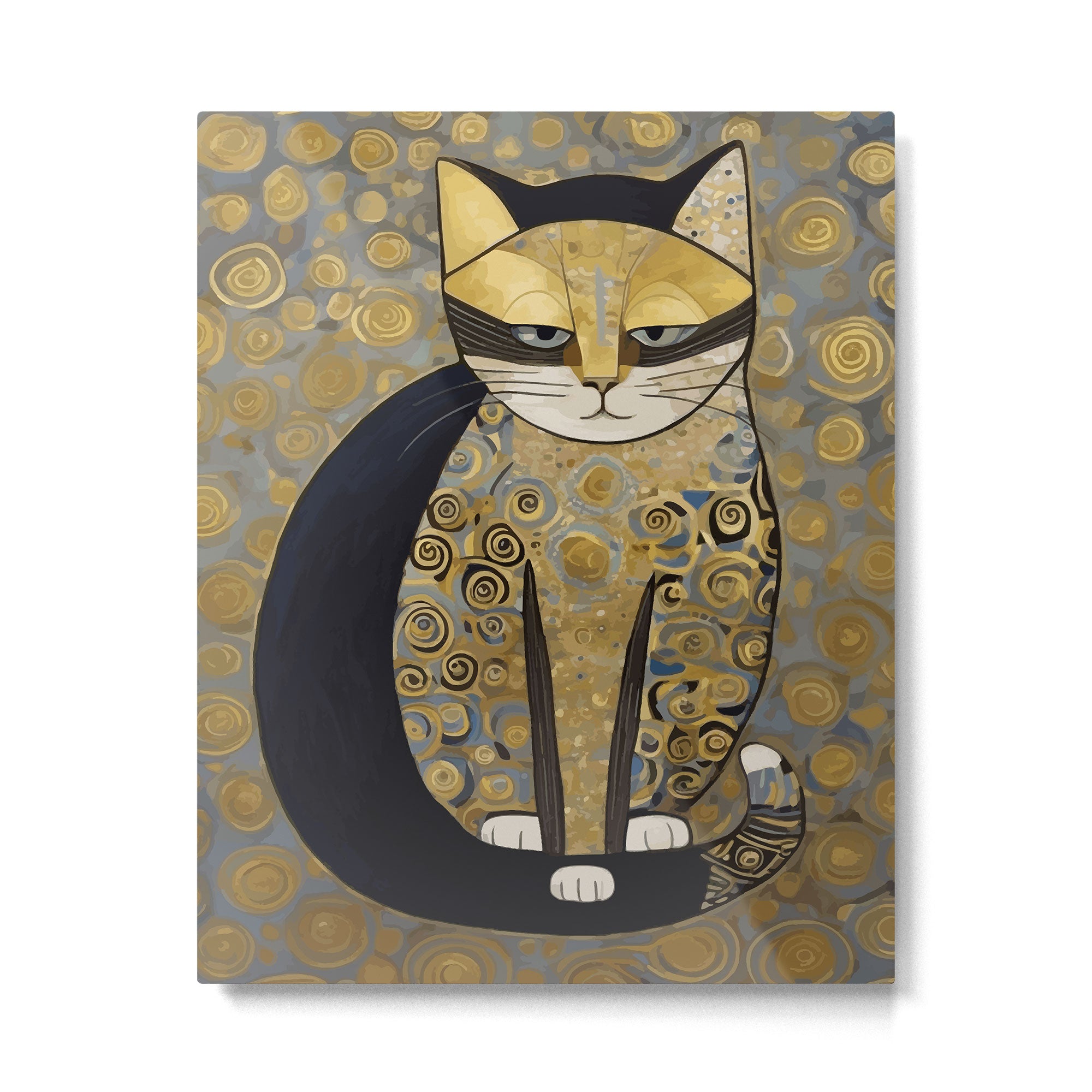 Klimt Black Cat Masked Bandit with Three Paws Metal Print Gallery Image 6