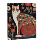 Klimt Calico Cat in a Garden of Abstract Flowers Canvas Print Gallery Image 3