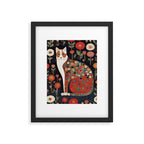 Klimt Calico Cat in a Garden of Abstract Flowers Framed Art Print Gallery Image 6