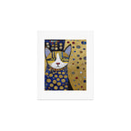 Klimt Cat in Blue and Gold Art Print Gallery Image 1