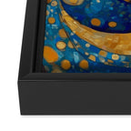 Klimt Cat in Blue and Gold Hood Framed Canvas Print Gallery Image 3