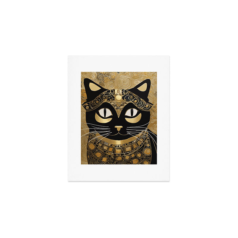 Klimt Cat in Egyptian Costume Art Print Gallery Image 1