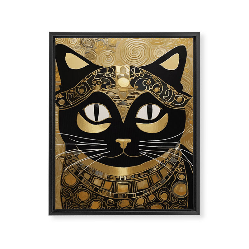 Klimt Cat in Egyptian Costume Framed Canvas Print Gallery Image 3