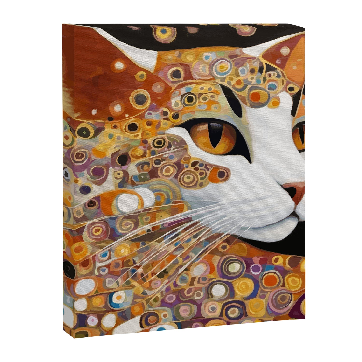 Klimt Cat with Almond Eyes Canvas Print Gallery Image 3