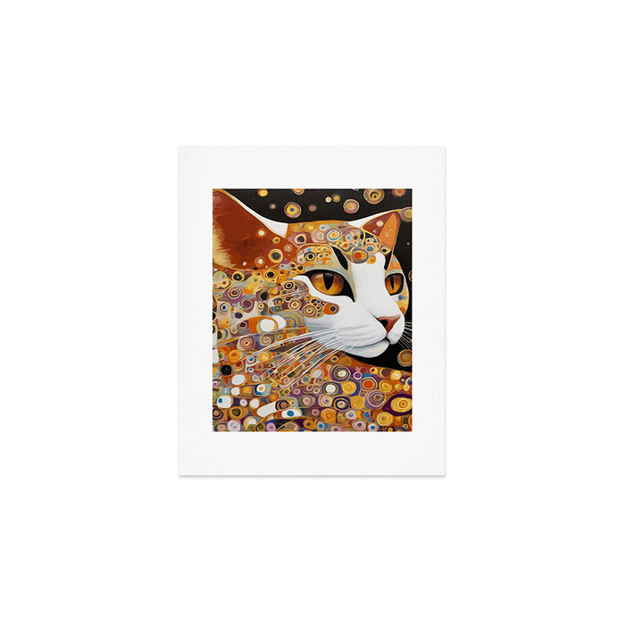 Klimt Cat with Almond Eyes Art Print Gallery Image 1