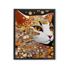Klimt Cat with Almond Eyes Framed Canvas Print Gallery Image 8