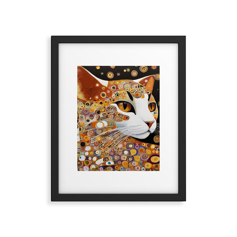 Klimt Cat with Almond Eyes Framed Art Print Gallery Image 6