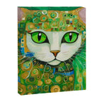 Klimt Cat with Bright Green Eyes Canvas Print Gallery Image 8