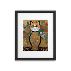 Klimt Cat with Colorful Flowers in a Geometric Vase Framed Art Print Gallery Image 6