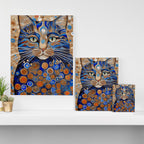Klimt Cat with Garden Flowers Canvas Print Gallery Image 3